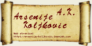 Arsenije Koljković vizit kartica